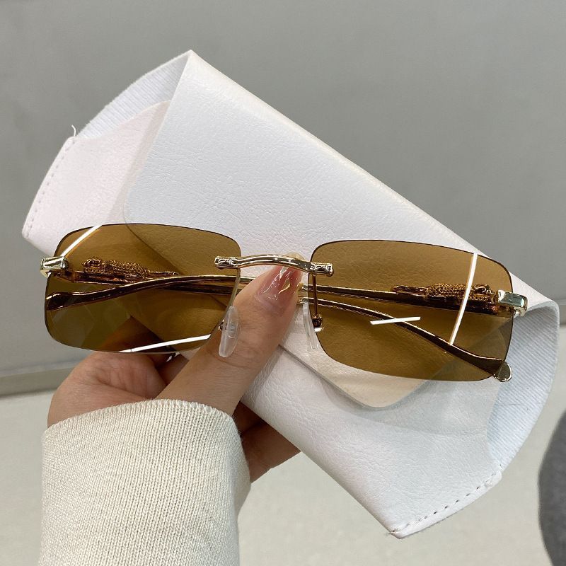 New Rimless Sunglasses Retro Square Sun Glasses Unisex_voghion.com