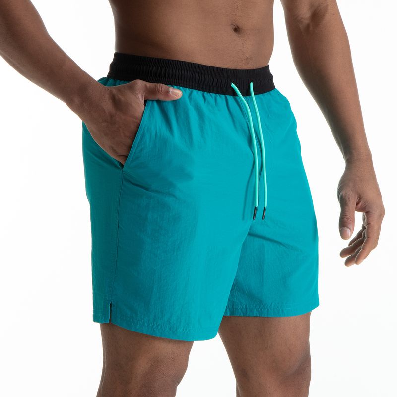 Pantaloncini da spiaggia da uomo in stile europeo - Impermeabili e foderati per spiaggia e nuoto (cavallo con tassello, vestibilità ampia, asciugatura rapida, nero/blu, dalla S alla XXL)_voghion.com