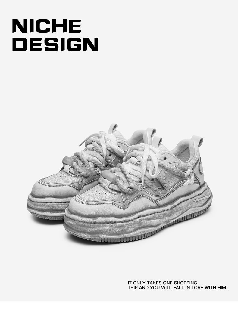 Augmentation invisible de la hauteur intérieure de 7 cm pour chaussures sales, chaussures pour hommes usées et cirées à semelles épaisses, sport polyvalent pour couples,_voghion.com