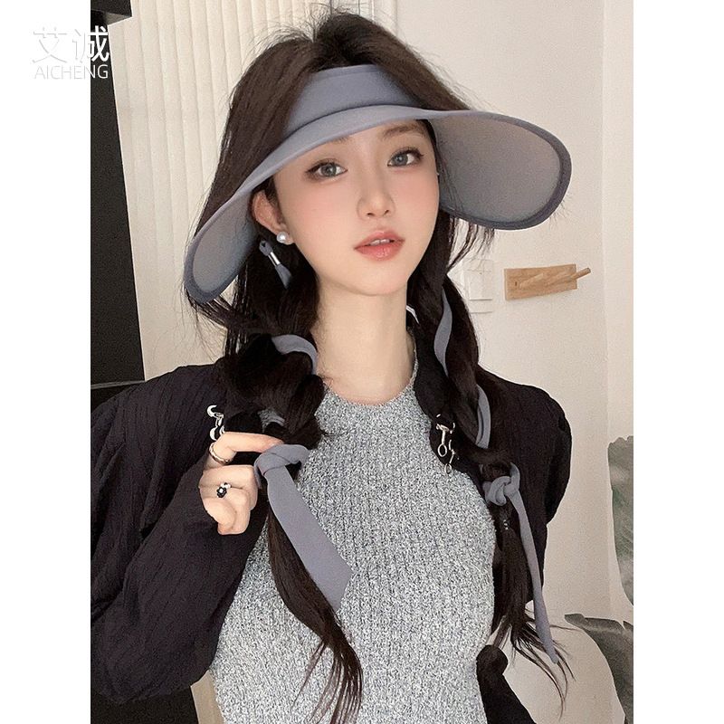 Schutz für Frauen, UV-Schutz, Sonnenhut zum Binden, Krempe, LSF 50+, professionelle Qualität, Sommer-Visierhut mit breiter Krempe_voghion.com