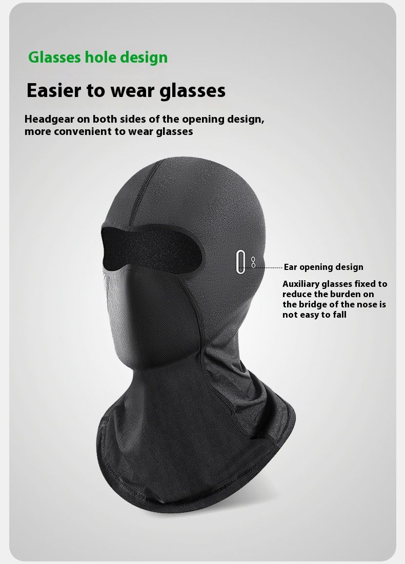 Riding Sun Mask, Motorcycle With Inner Lining Of Men's Women's Ice Silk Scarf, Spring And Summer UV Protection Hood Mask_voghion.com