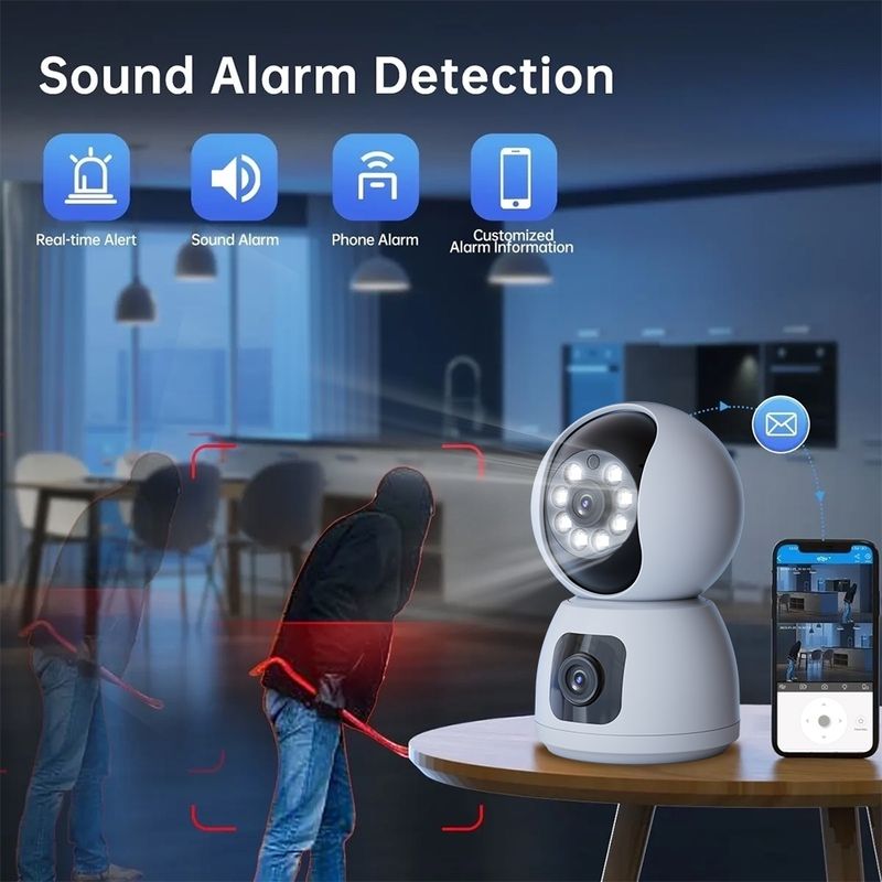 Y6203 4MP Zoom HD Indoor Waterproof Smart WiFi Camera, Specification:AU Plug(White)_voghion.com