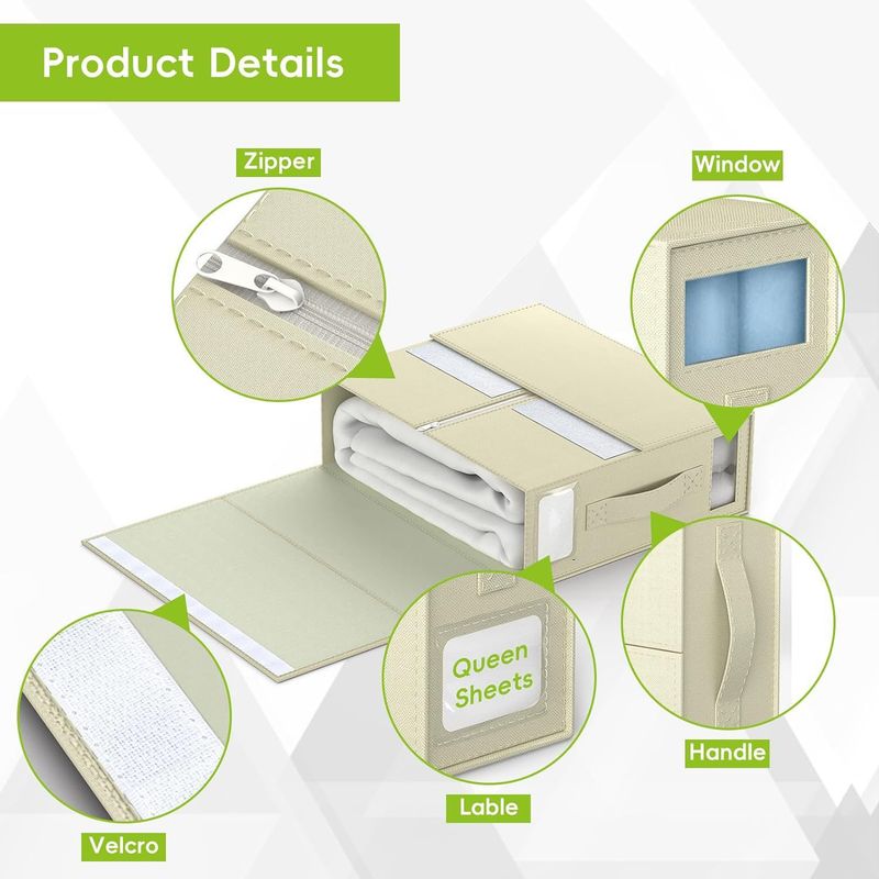 Home & Garden grande capacità pieghevole lenzuolo armadio guardaroba contenitore antipolvere con coperchio contenitore_voghion.com