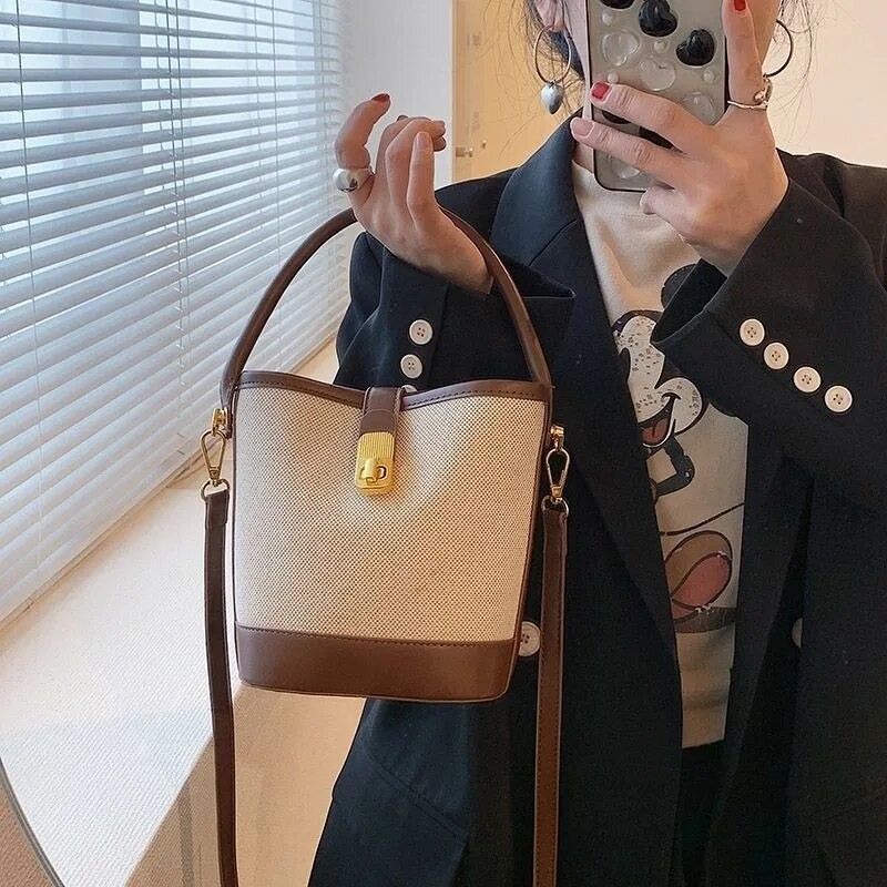 Canvas Crossbody für Damen, Mini-Handtasche mit Henkel, modisch, lässig, Y2k, Damen-Umhängetasche, Einkaufstasche_voghion.com