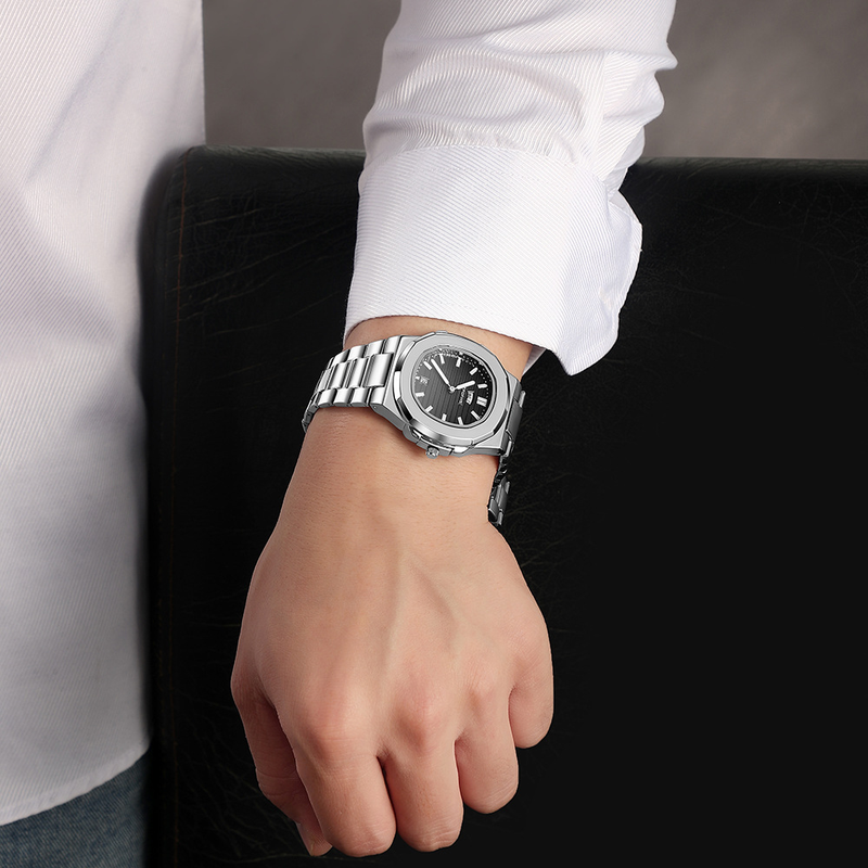 Wrist Watches For Men, Nautilus Stainless Steel Quartz Movement Date Pagani Design Men's Luminous Hands Casual Business Watches_voghion.com