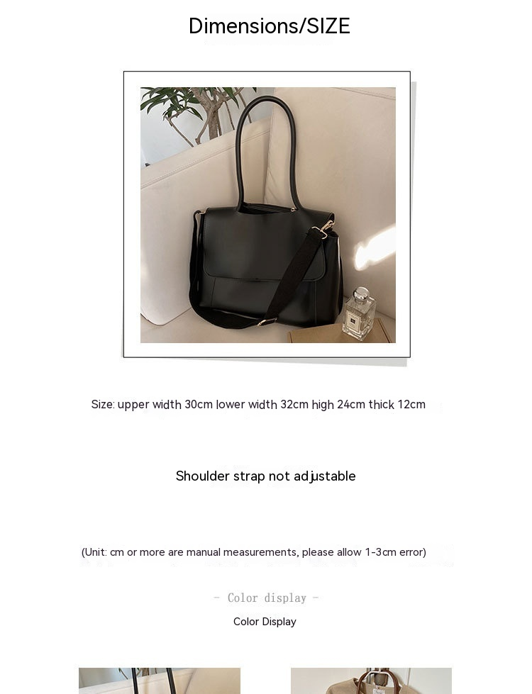 Borsa di grande capacità, Autunno e inverno, Nuovo stile alla moda ed elegante, Valigetta semplice e retrò, Design di nicchia femminile, Borsa a tracolla con una spalla_voghion.com