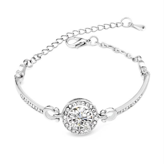 Braccialetto elegante all'ingrosso con zirconi di cristallo per donne, nuovo stile coreano per studenti, con cuori semplici intarsiati e otto frecce_voghion.com