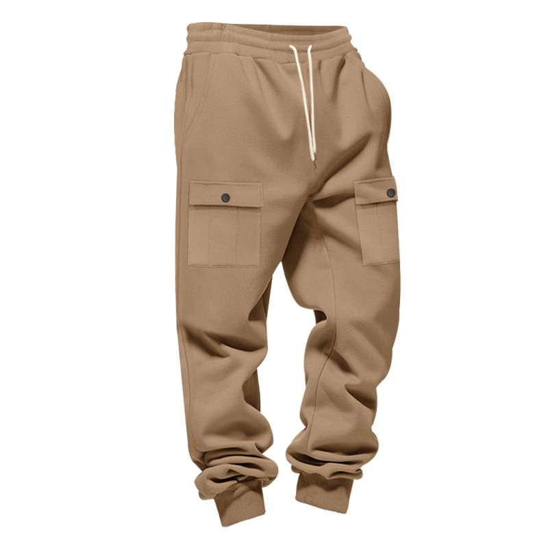 Schwere Cargohose mit Fleecefutter für Herren – Winter-Arbeitskleidung, Outdoor-Jogginghose mit mehreren Taschen (S–XXXL, einfarbig)_voghion.com