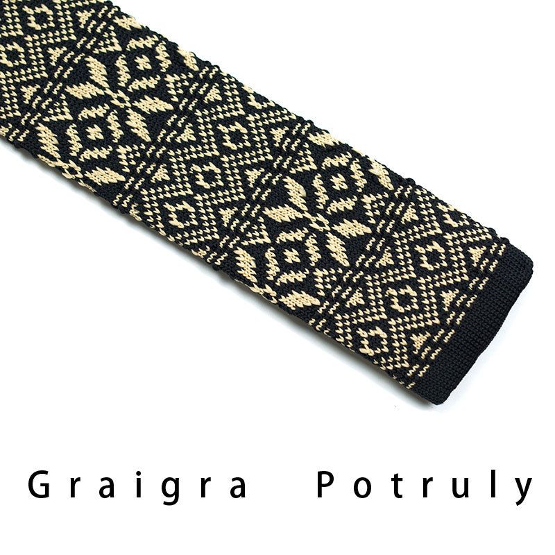 Men's Ties & Handkerchiefs style ethnic style coffee color yellow gray dark green width 6CM men's knitted tie_voghion.com