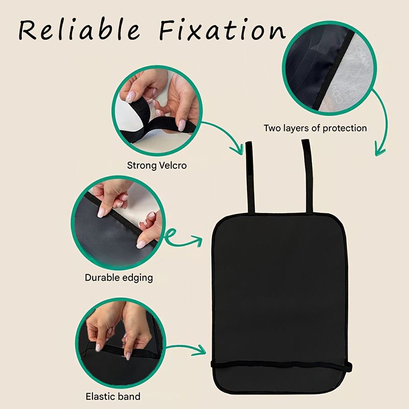 1pc Waterproof Car Seat Cover With Fun Alphabet & Animal Design - Durable Polyester Kick Mat To Protect Against Dirt,_voghion.com