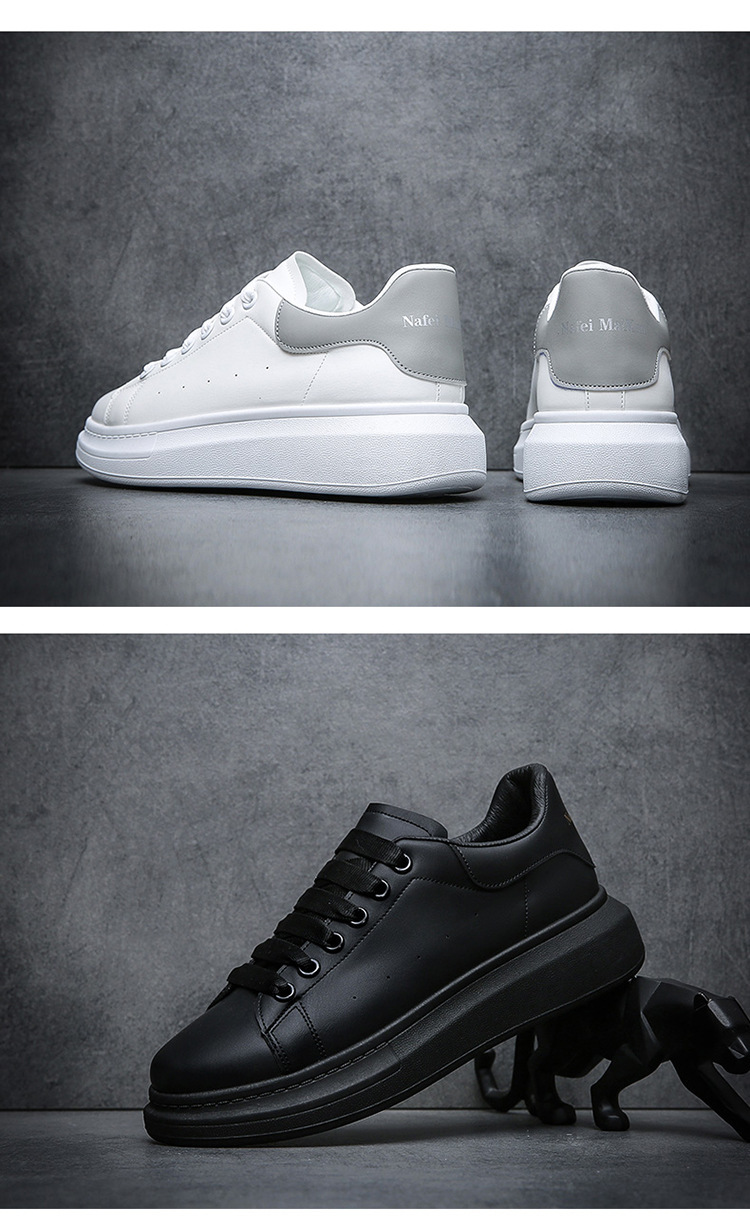 Comercio exterior otoño nuevos zapatos blancos de suela gruesa zapatos de hombre zapatos casuales versátiles clásicos zapatillas de deporte para estudiantes zapatos de mujer_voghion.com