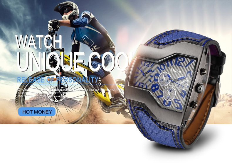 Stilvolle GMT-Uhr für Herren mit zwei Zeitzonen und Lederarmband – japanisches Miyota-Quarzwerk, Mineralglas, tonnenförmiges Gehäuse_voghion.com
