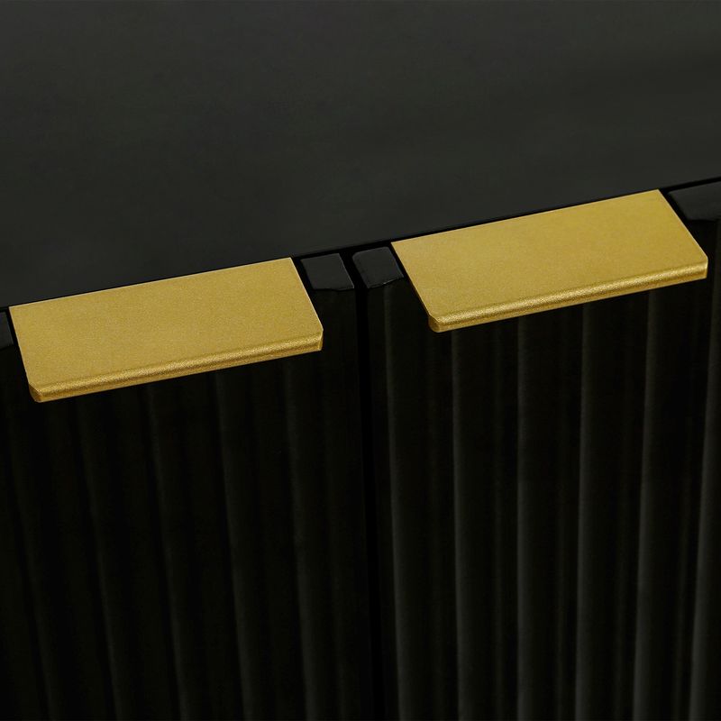 Modern Simple Sideboard with Particle Board and MDF Board; Adjustable Shelves Luxury Style Cabinet with Gold Metal Legs and Handles for Hallway _voghion.com