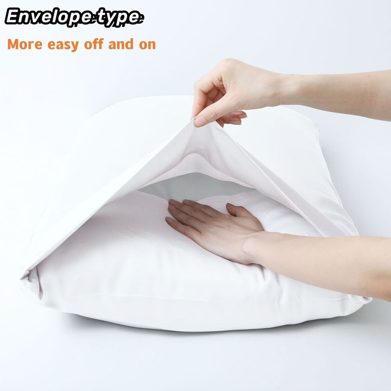 Bamboo Fiber Envelope Pillowcase Pair Cool Breathable Sweat Absorbent Hotel Linen Dedicated 48*75 Pillow Core Protective Cover_voghion.com