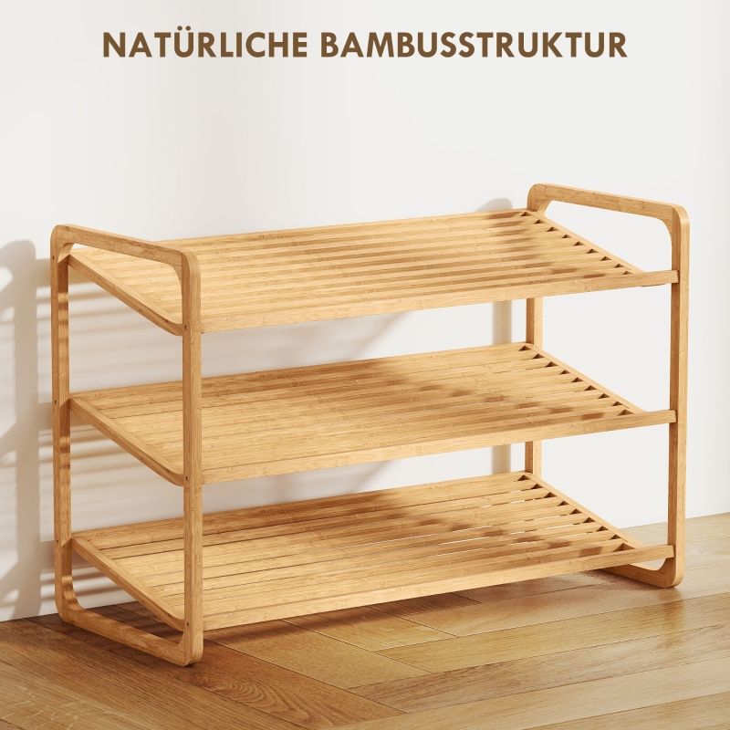 Bambusregal Als Schuhregal Oder Flurregal, 3-stufig, Bis 30 Kg Belastbar, Holz_voghion.com