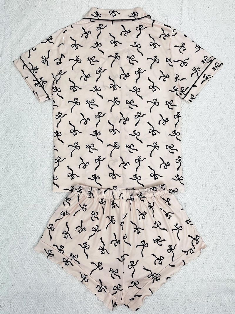 Women's Summer Sleepwear Set – Short Sleeve Top & Shorts – Soft Milk Silk Fabric – Comfortable Home & Outdoor Loungewear_voghion.com