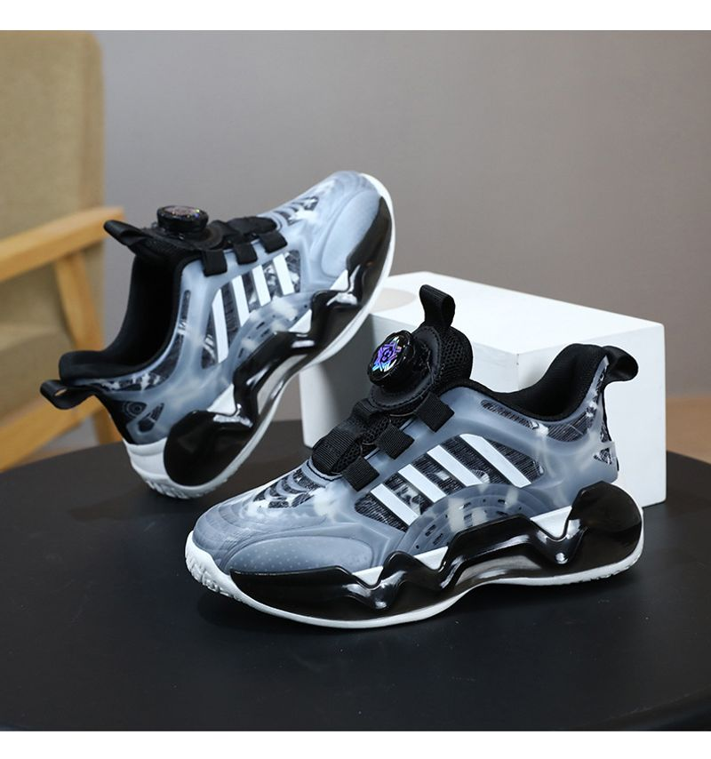 Chaussures de sport pour garçons, nouvelle collection printemps-automne 2023, maille respirante, boucle rotative blanche, pour enfants, course à pied pour filles_voghion.com