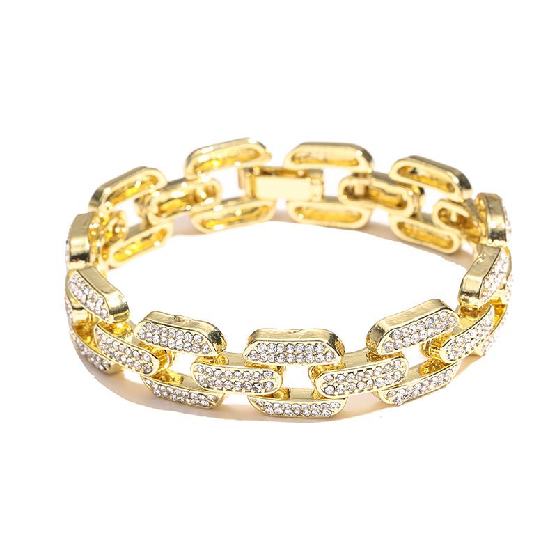Hip Hop Ring Creative Bracelet Zircon Personality Exaggerated Street Punk Cuban Ins_voghion.com