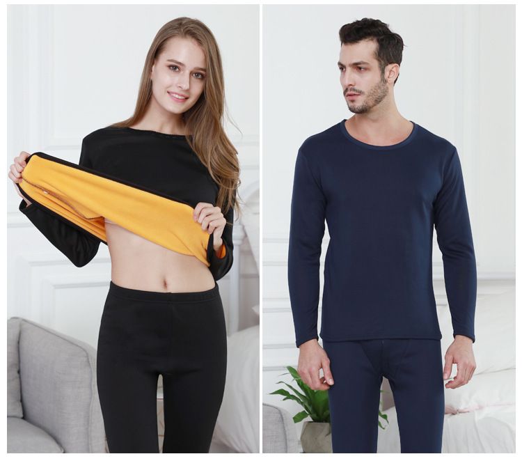 Women's golden sable thermal underwear women's cashmere thick men's long Johns suit women's base_voghion.com