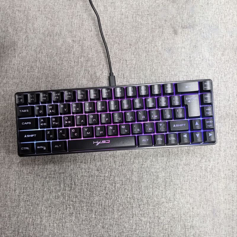 Russian 68 Keys Wired Thin Film Keyboard RGB Backlight Suitable For Gaming Office Ergonomic Design Cross Border Spot_voghion.com