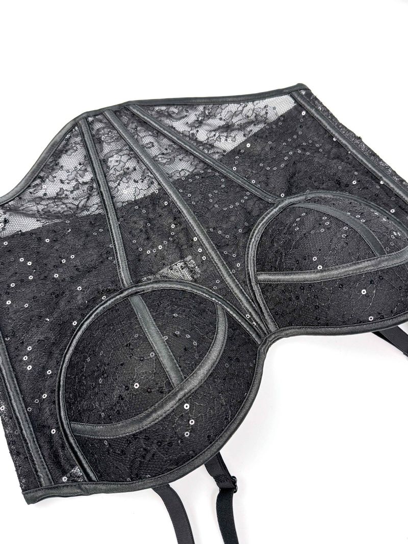 Women's Clothing New Slim Sexy See Through Mesh Vest Suspender Low Cut Contrast Color Waist Slim Breathable Body Shaping Fishbone Bra_voghion.com