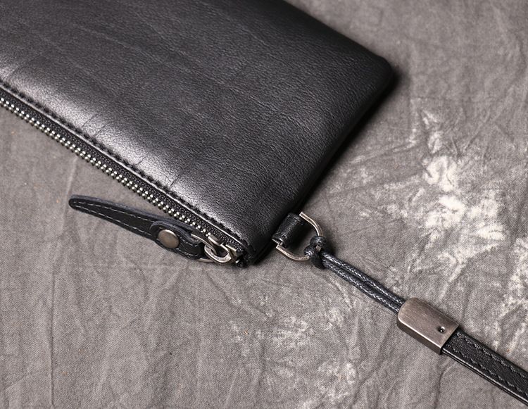 New Genuine Leather Men's Handbag, Women's Cowhide Long Zero Wallet, Soft Leather Thin Phone Bag, Neutral Luxury Feeling Wallet, Wishing You Good Luck_voghion.com