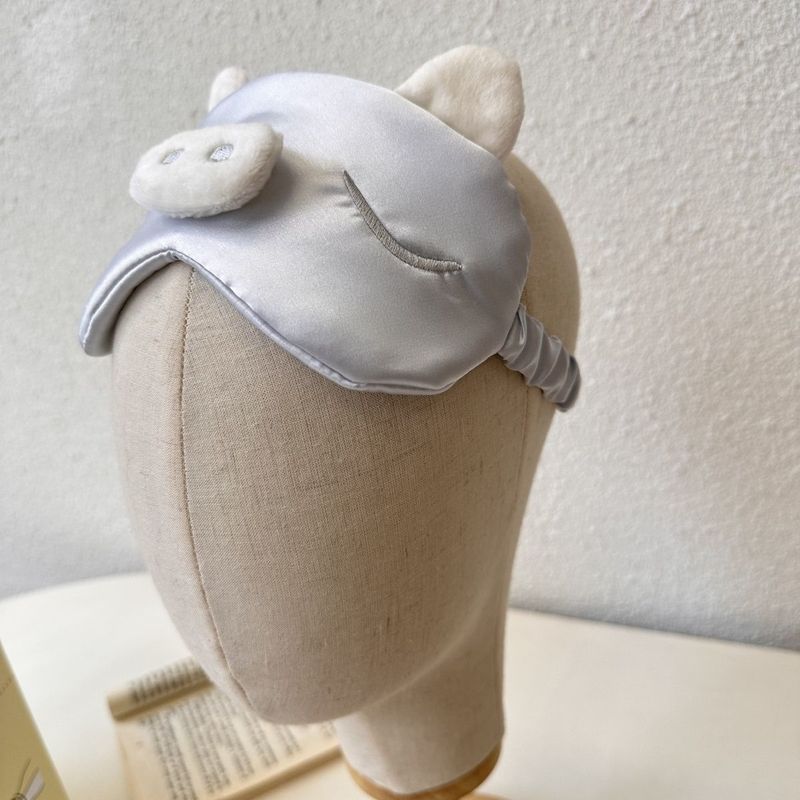 Cartoon Sleeping Pig Eye Mask Light Blocking Cute Girl Sleep Special Ice Silk Breathable Nap Student Relief_voghion.com