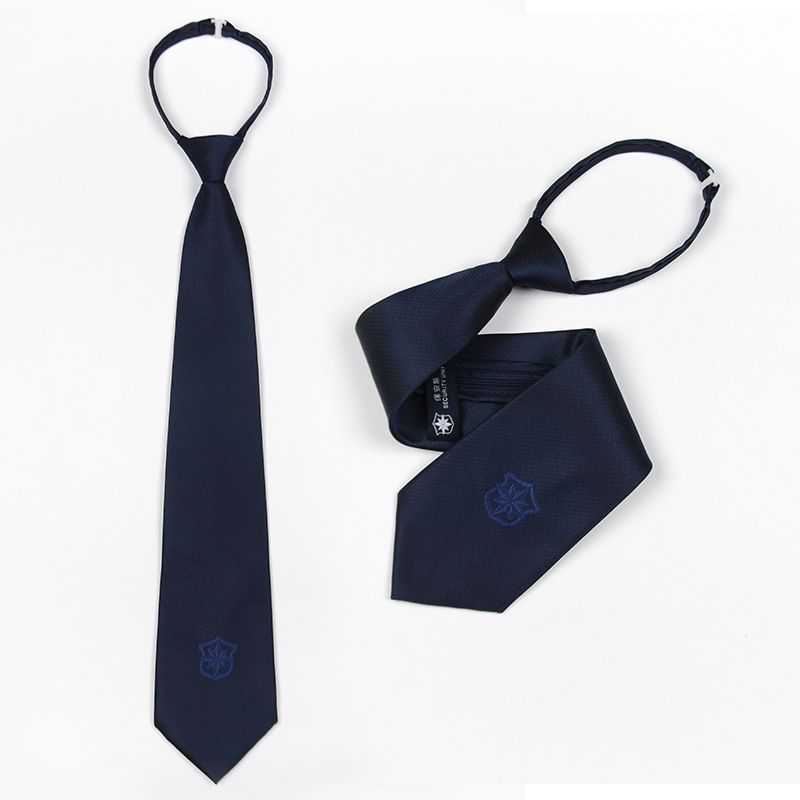 Cravatta con cerniera e fibbia allentata, per uomo e donna, uniforme da guardia di sicurezza, blu navy, nuovo stile, antiscivolo, alla moda_voghion.com