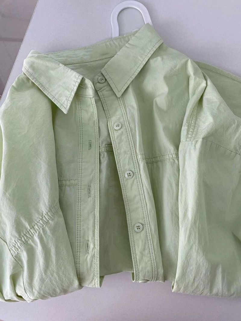 Robe en coton bleu clair style forêt pour femme, idéale pour le printemps et l'automne, coupe ajustée et polyvalente, taille S. Épaules classiques._voghion.com