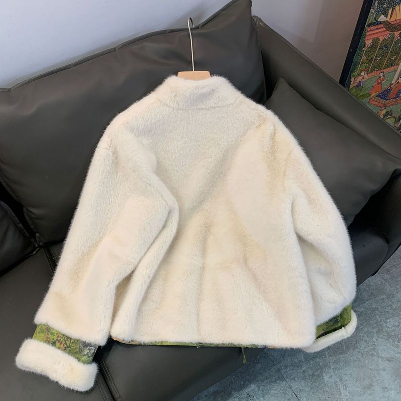 Giacca da donna in pelliccia sintetica di visone, indossabile in due modi, cappotto invernale in stile cinese, lunghezza corta, eleganza retrò, S/M/L_voghion.com