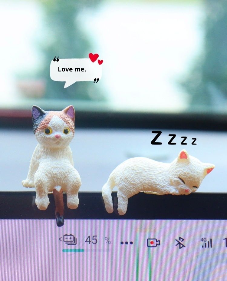 Küçük Deng Küçük Deng Süper Sevimli Uykucu Kedi Ekranı Küçük Süs Merkezi Kontrol Ekranı Yatan Bebek Araba İç Dekorasyon Ürünü_voghion.com