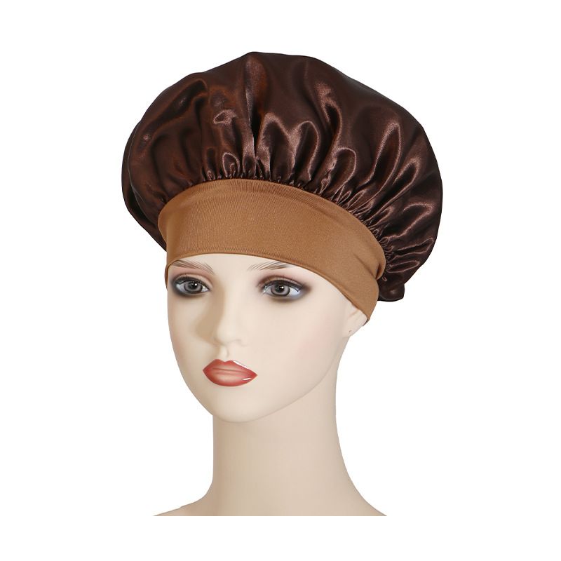 Cuffia da notte in raso per la cura dei capelli, cuffia da bagno a tesa larga, sottile e altamente elastica, per la cura dei capelli da donna in chemioterapia, Satin Beauty_voghion.com