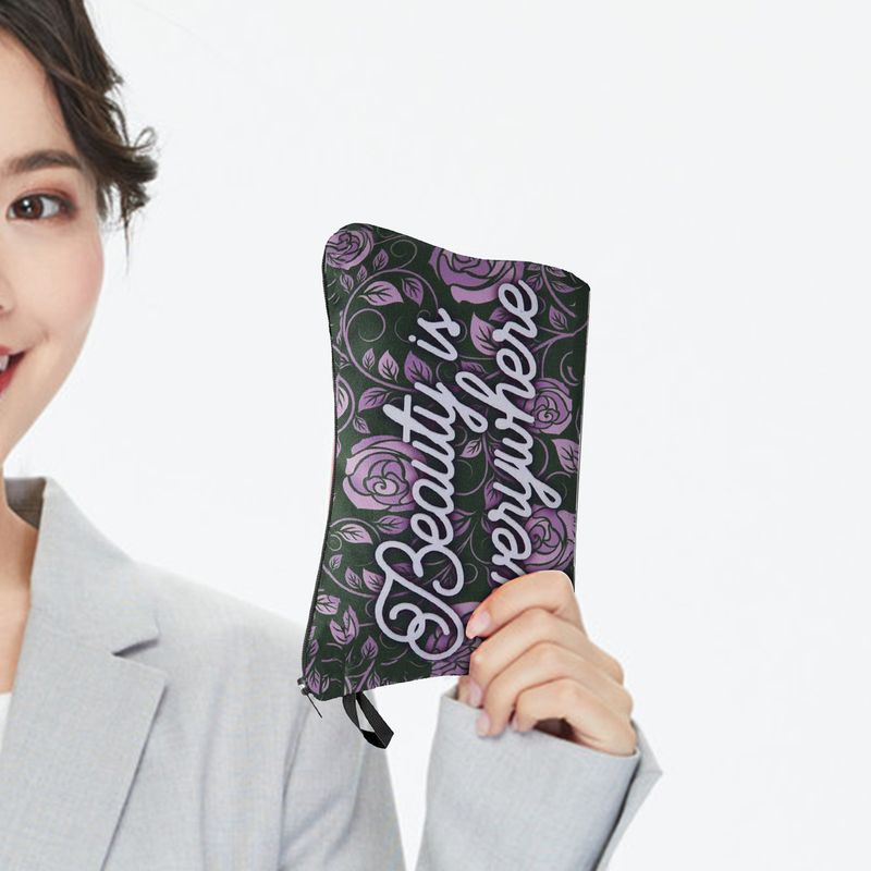 Lihao Robuster Kosmetikbeutel mit Reißverschluss und Aufhängeloch, Rosenblumen-Aufdruck, großes Fassungsvermögen, für den Urlaub, 1_voghion.com