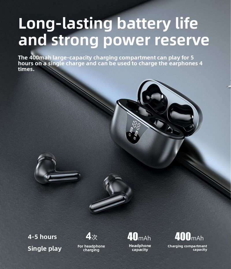 【Alta qualità】 Auricolari Bluetooth più venduti, ANC wireless, cancellazione del rumore, batteria a lunga durata, alta qualità del suono, auricolari in-ear completi_voghion.com