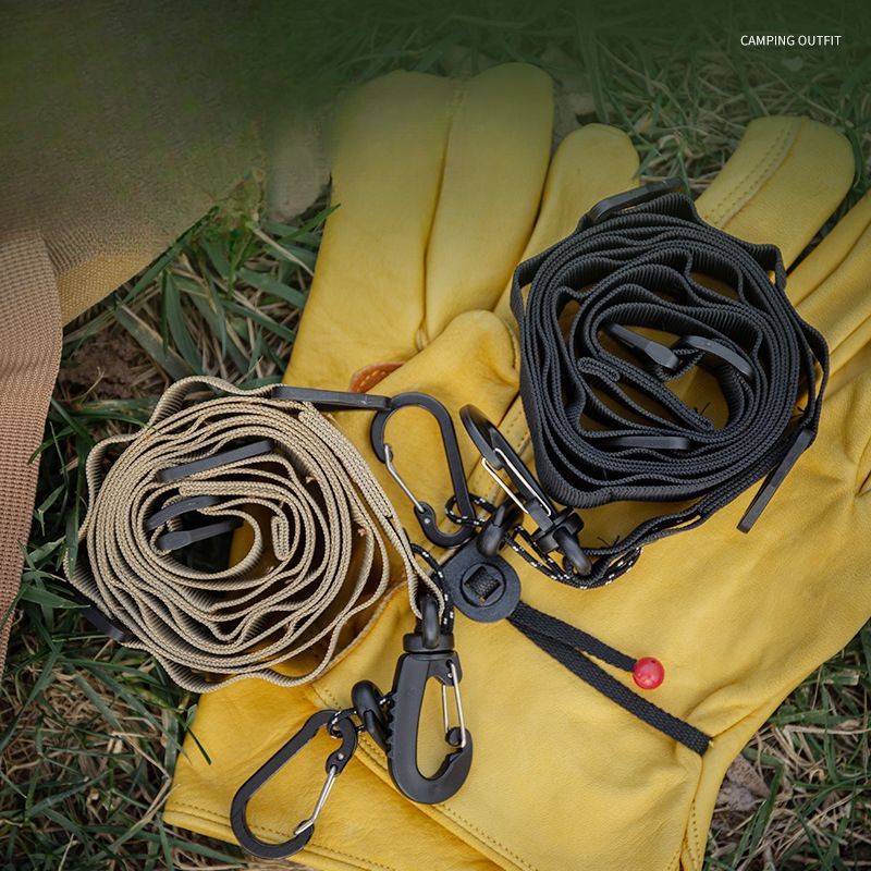 Bolsa bandolera multifuncional para acampar al aire libre con un solo hombro y cuerda para colgar para secar botellas de agua._voghion.com