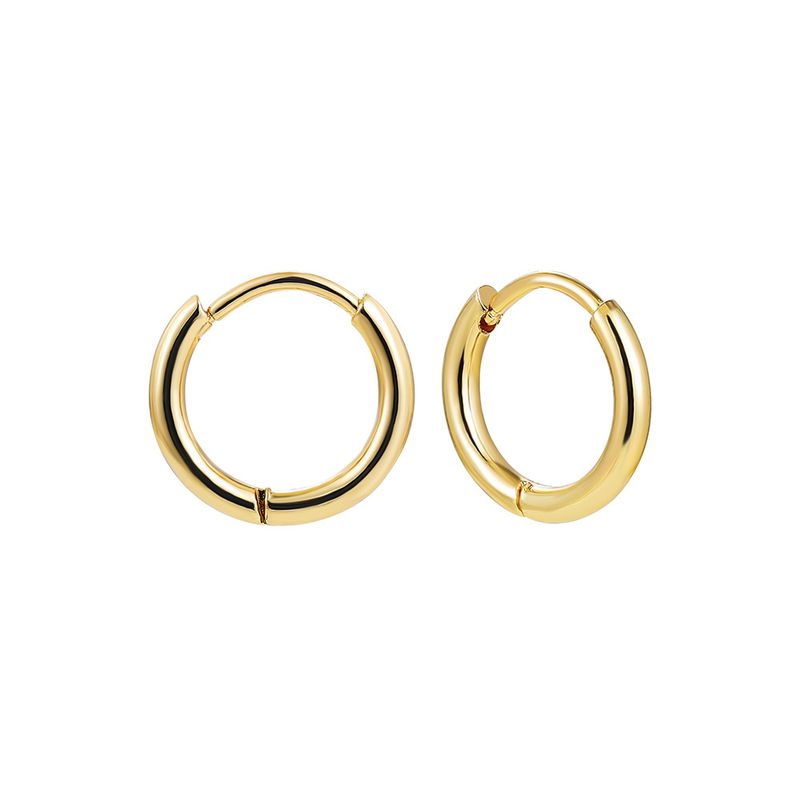 Sieradenset voor dames Fashionr Supply Retro Fashion Eenvoudige roestvrijstalen oorbel Veelzijdige ronde hoepeloorbellen_voghion.com