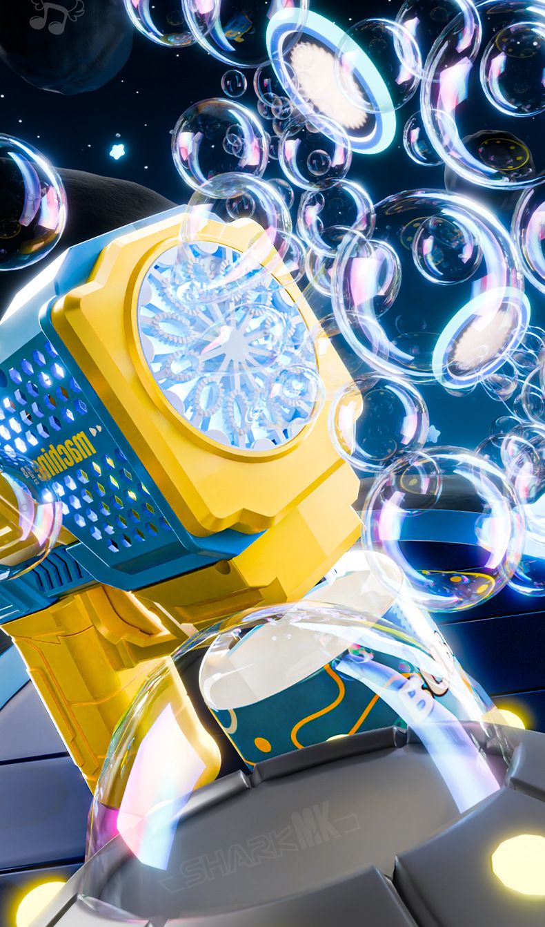 Automatisk bubbelpistol med LED-lampor - Cool elektrisk bubbelpistol för barn utomhuslek (perfekt present till pojkar och flickor)_voghion.com