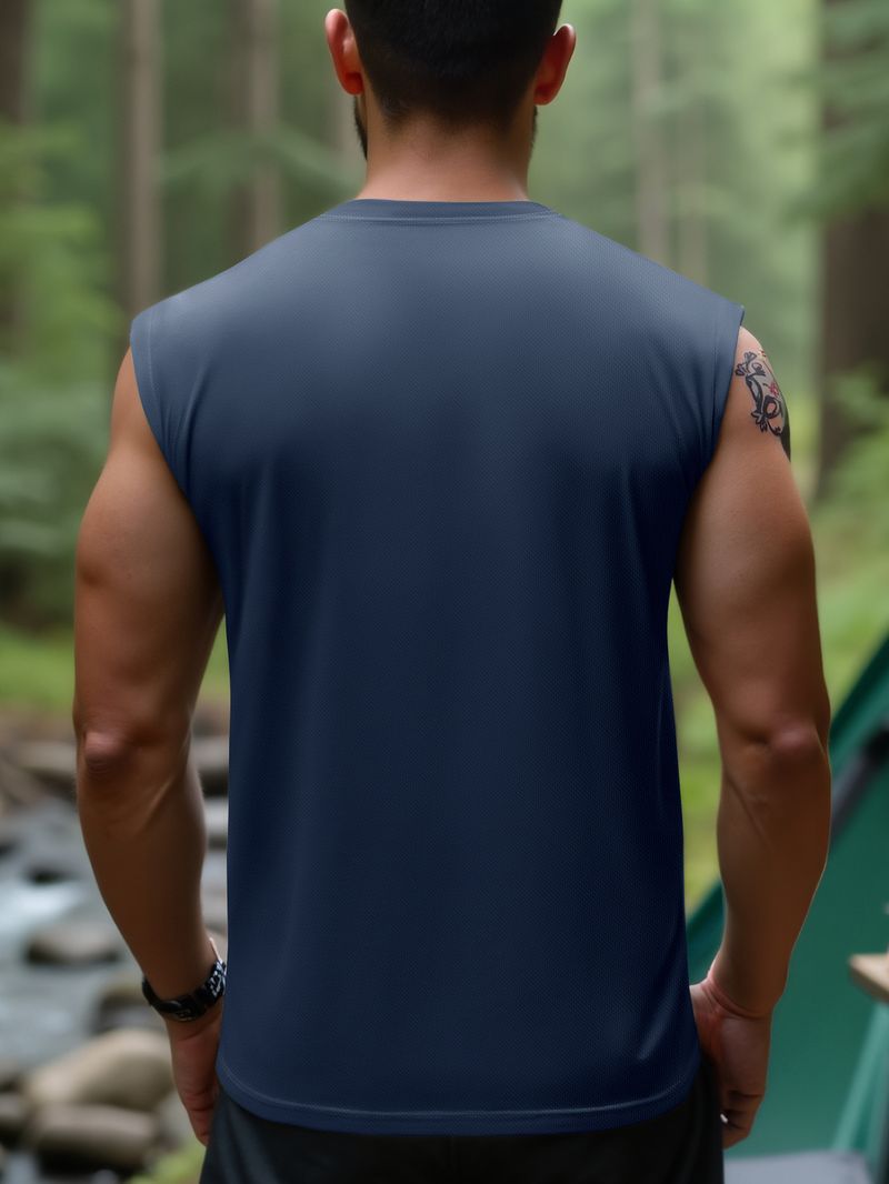 Atmungsaktives Baumwoll-Tanktop für Herren – schnelltrocknendes, ärmelloses Unterhemd für Fitnessstudio, Laufen und Freizeit (Schwarz/Grau/Weiß/Tibetischblau/Armeegrün, S-XXL)_voghion.com