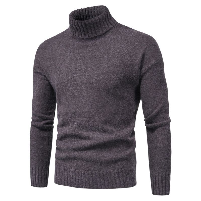 Tricots pour hommes col roulé mode pull à manches longues base_voghion.com
