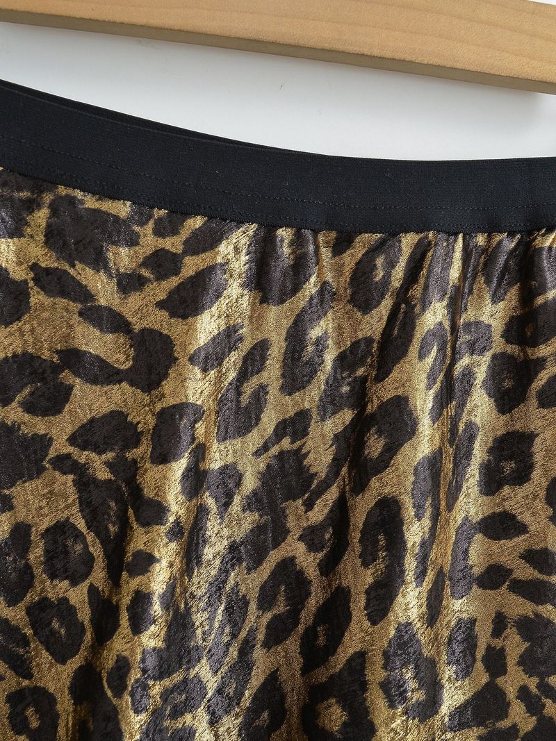 GraceChic GraceChic GraceChic AY665-24 Autumn New Style European And American Wild Elegant Gold Leopard Print Gold Stamping Temperament A-line Draped_voghion.com