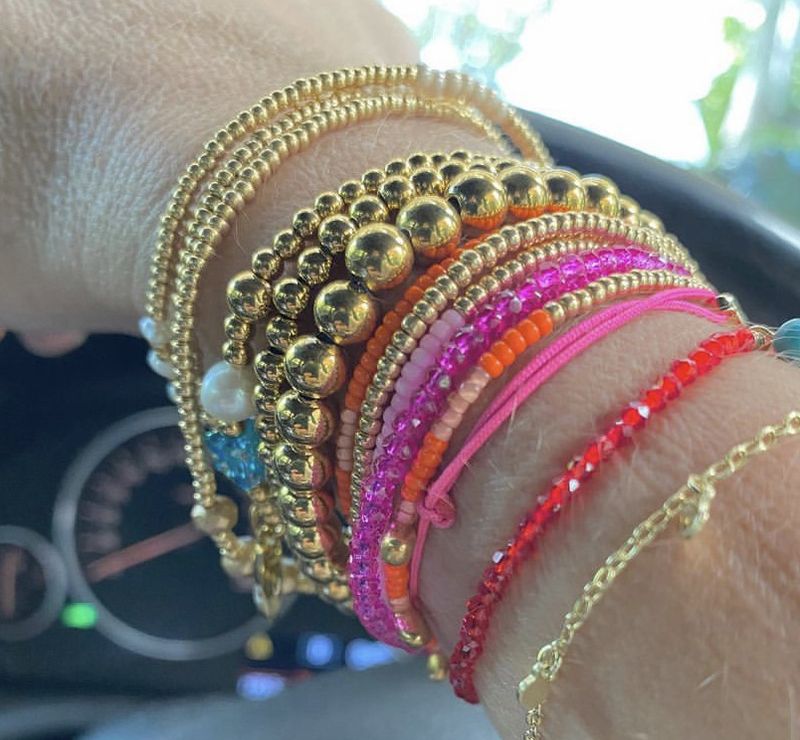 Bracelet polyvalent en acier inoxydable avec perles rondes pour femme, perles d'eau douce naturelles_voghion.com