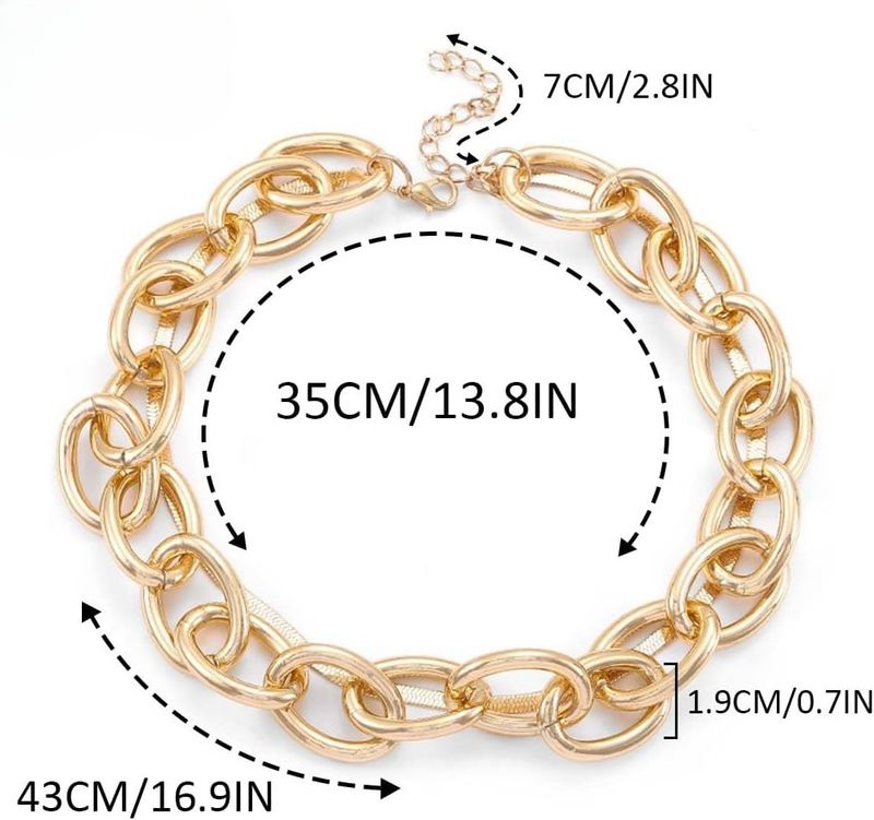 Collana girocollo boho CLOACE con maglie cubane in oro, gioielli di moda per donne e ragazze_voghion.com