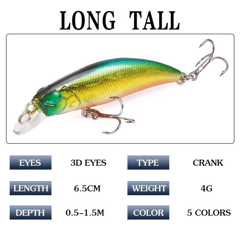 Vaba za ribe Minnow 7cm4g5 barvna plastična simulacija morskega ribolova ribja vaba sladkovodna trda vaba obrnjena usta ribiška oprema za brancine_voghion.com