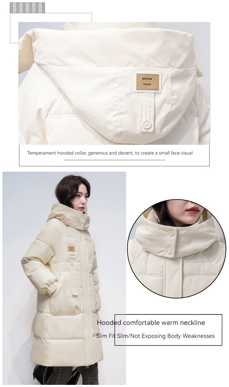 Daunenbaumwolle für Winterfrauen im Jahr 2023, neue mittellange, modische, lockere und verdickte koreanische warme Jacke_voghion.com