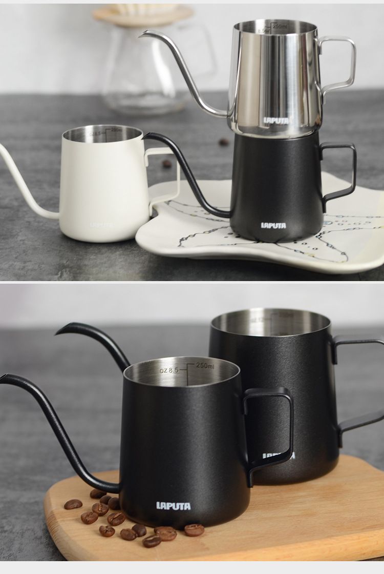 Caffettiera a beccuccio lungo per uso domestico, in acciaio inossidabile 304, con bocca stretta e orecchio appeso, per preparare il caffè a mano_voghion.com