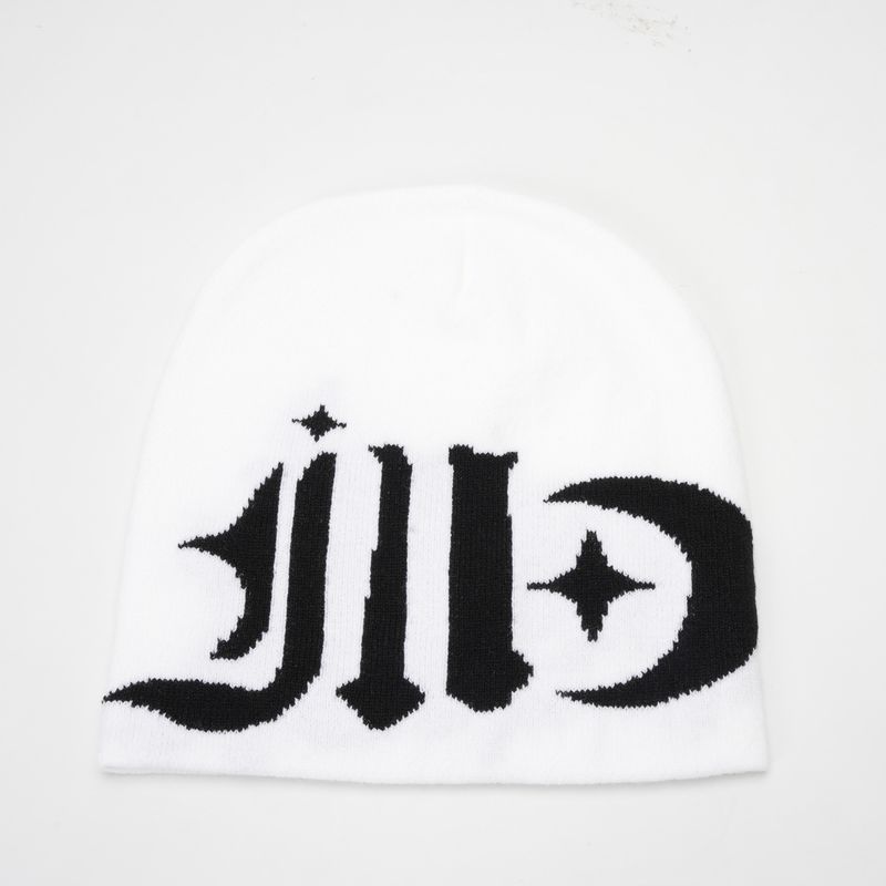 Men's Hats Hip Hop Street Autumn And Winter Letter Pattern Knitted Wool Hat For Men And Women Fashionable And Versatile Personality Warm Cold Hat_voghion.com