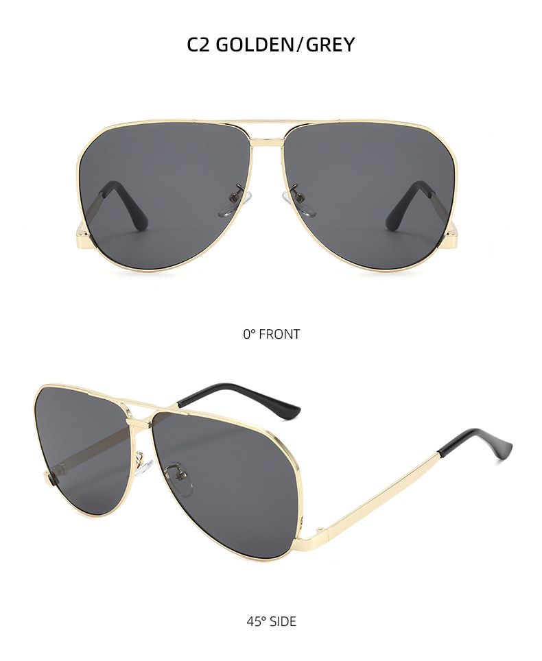 New Style Metal Frame Hollow Double Beam Low Foot Frog Mirror Sun Protection Sunshade Sunglasses E Commerce Sunglasses_voghion.com