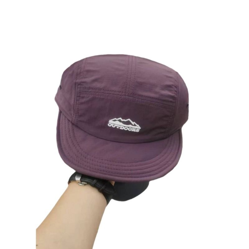 Soft five piece baseball hat, street shading, student outdoor high-quality short brim quick drying duck tongue hat_voghion.com