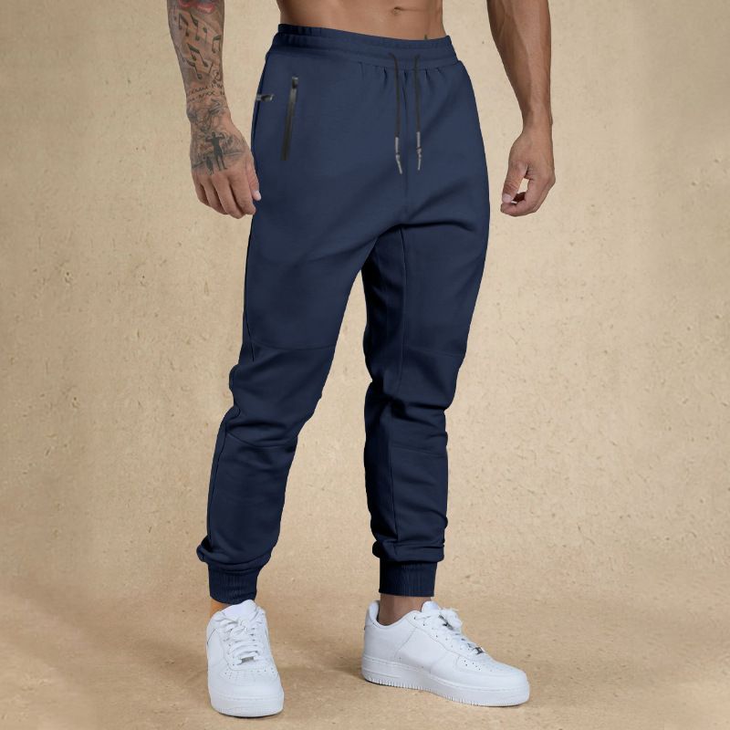 Leichte Jogginghose für Herren, atmungsaktiv, zum Wandern, Joggen, Laufen, Stretch, für Übungen und Workouts, mit Reißverschlusstasche_voghion.com