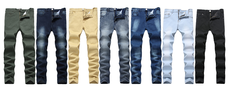 Jeans dritti elasticizzati da uomo pantaloni in denim multicolore da uomo slim_voghion.com